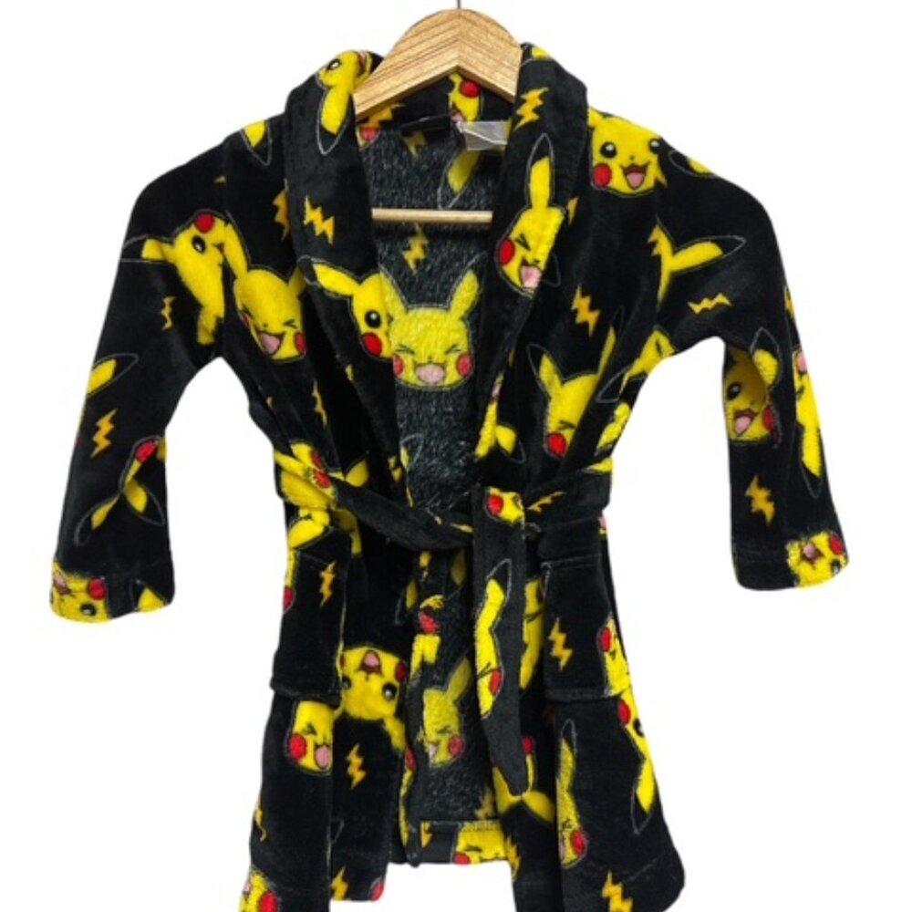 Nintendo‎ Pokeman Pikachu Bath Robe Pajama Boys Size 4/5 Long Sleeve